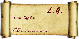 Lupu Gyula névjegykártya